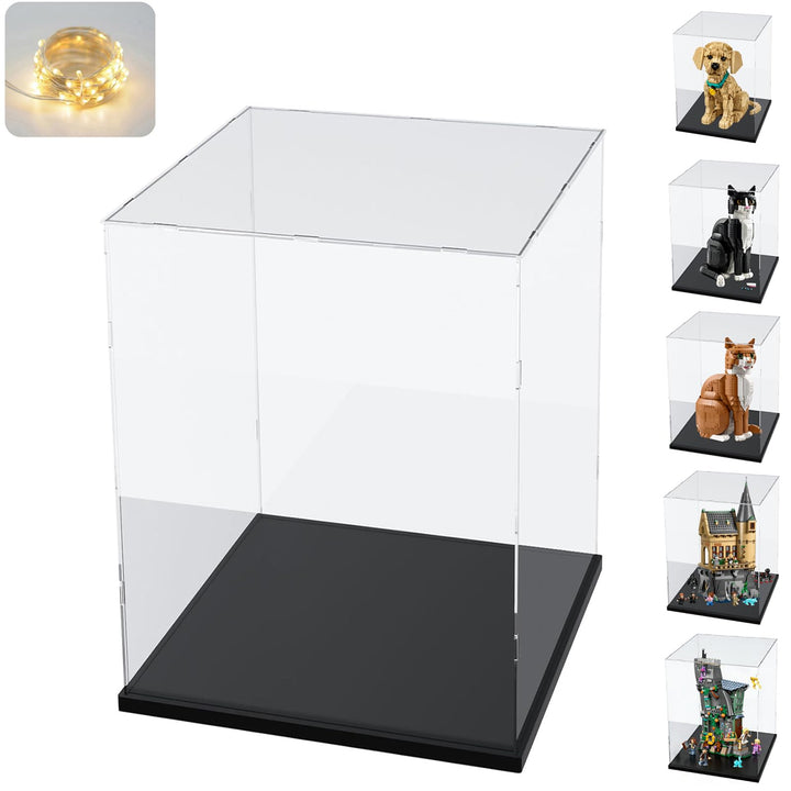 ELEpure Box mit Vitrine, Acryl, transparent, für Kollektion Lego, Figuren, Modell, grosse Präsentati