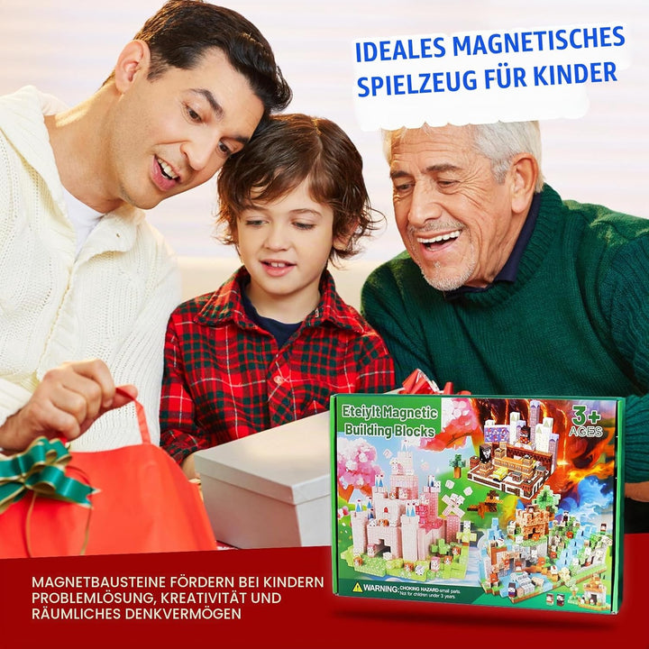 Eteiylt Magnetische Bausteine 150 Stück, Magnetbausteine Magnet Spiele Spielzeug, Magnetische Bauste