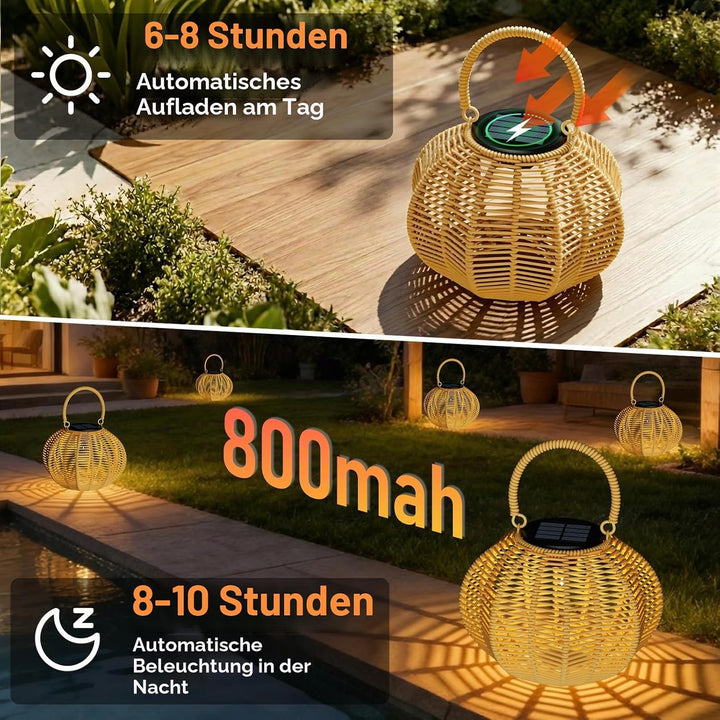 Solarlampen für Aussen Hängend, 1 Stück IP65 Wasserdicht Solarleuchten für Aussen, Geeignet Balkon D