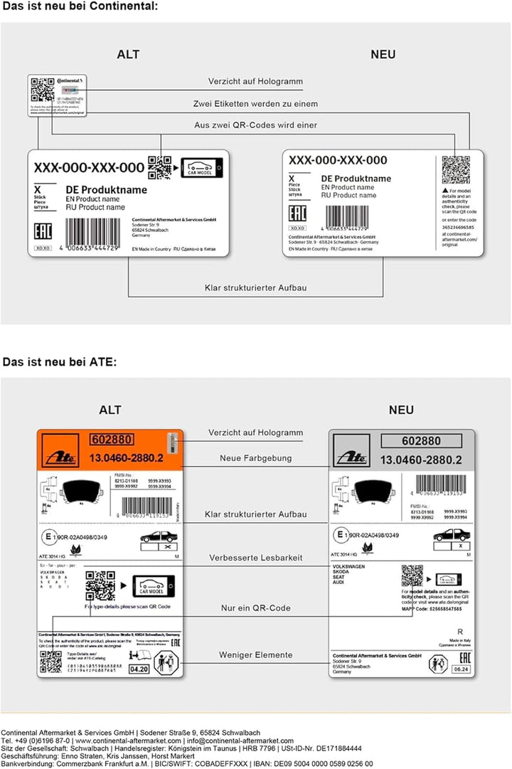 ATE 13.0470-7191.2 ATE Ceramic Bremsbelagsatz, Scheibenbremse - (4-teilig)