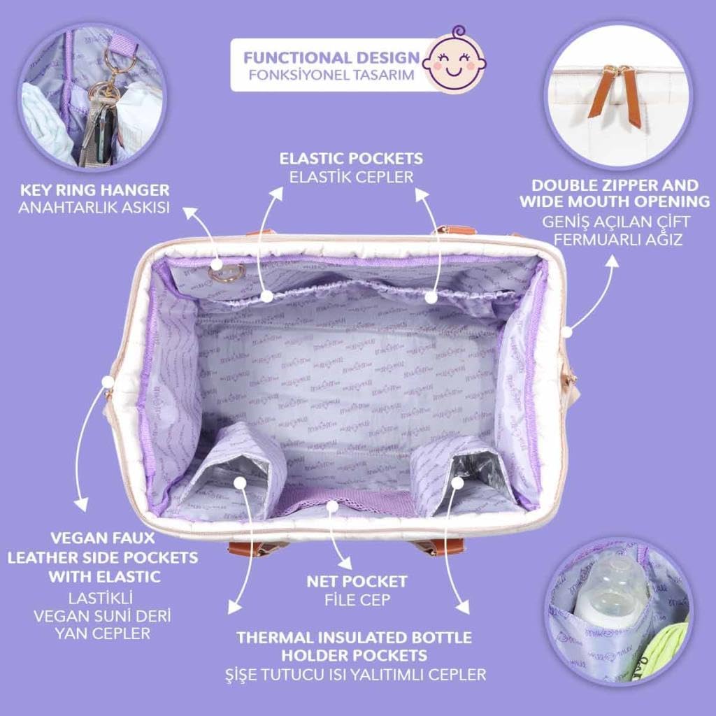 Milk&amp;Moo Wickeltasche | Praktische Organisation | Wickelumhängetasche mit Mehrere Fächer | Isolierte