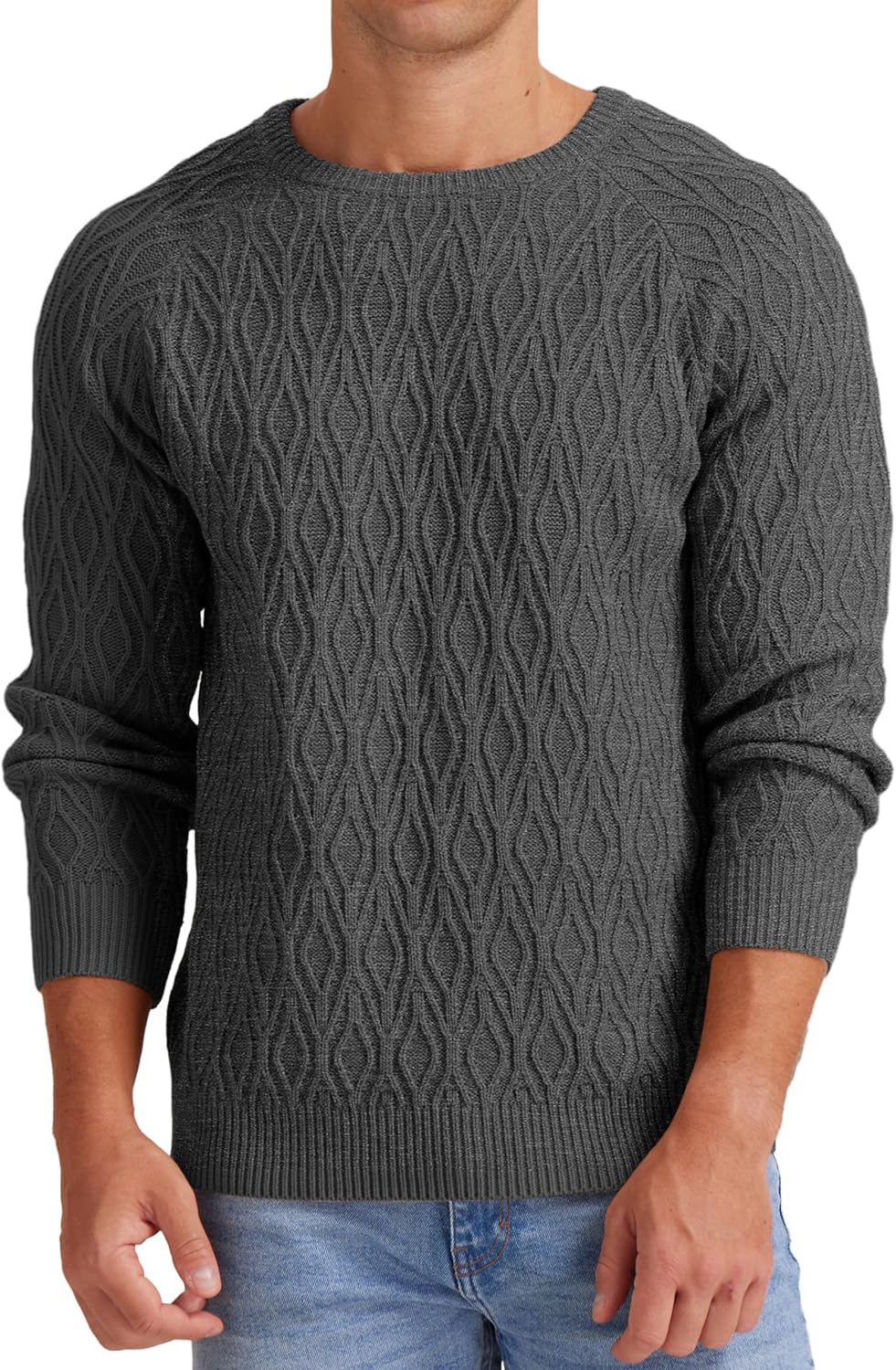 Sailwind Herren Strickpullover Zopfstrick Rundhalsausschnitt Warm Langarmpullover Herren Tops Winter