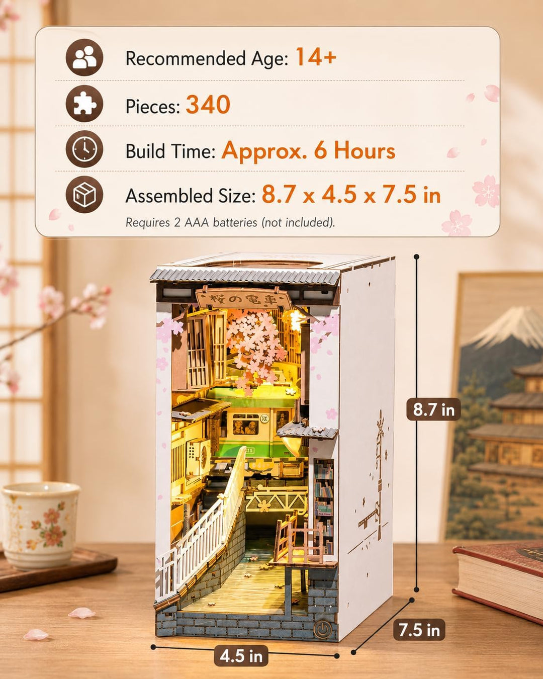 Rolife Book Nook Kits 3D Puzzles Holz Holzpuzzle Erwachsene DIY Bücherecke Holzmodelle Bausätze für