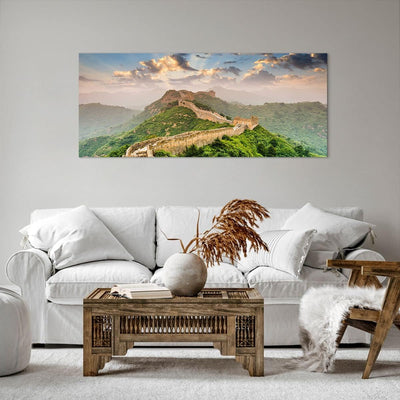 Wandbilder Dekoration Wohnzimmer Wand Berg asiatisch china Panorama Bilder auf Leinwand 120x50cm Lei