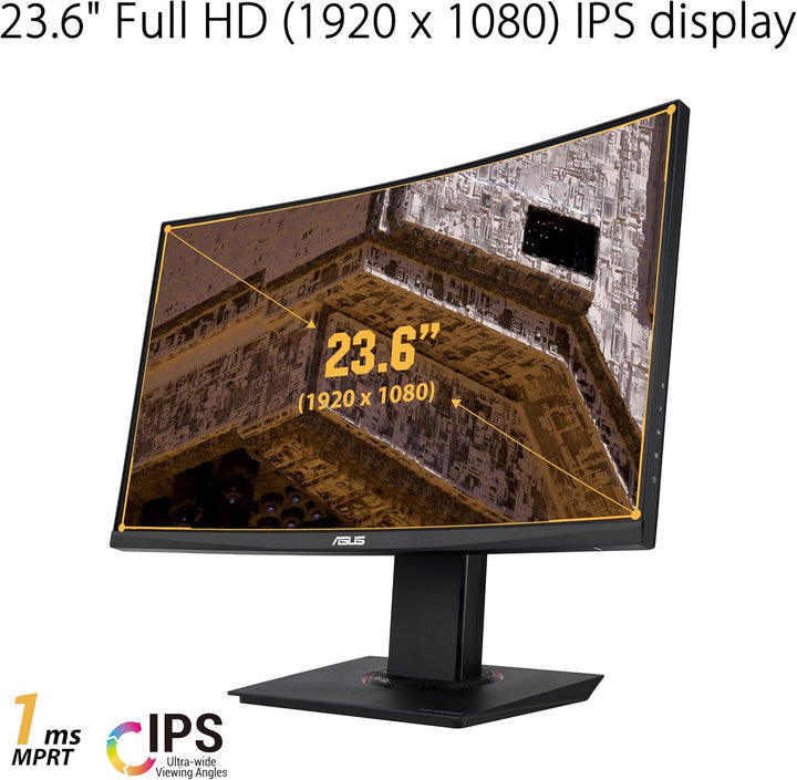 ASUS TUF Gaming VG24VQR | 24 Zoll Full HD Curved Monitor | 165 Hz, 1ms MPRT, FreeSync Premium | VA P