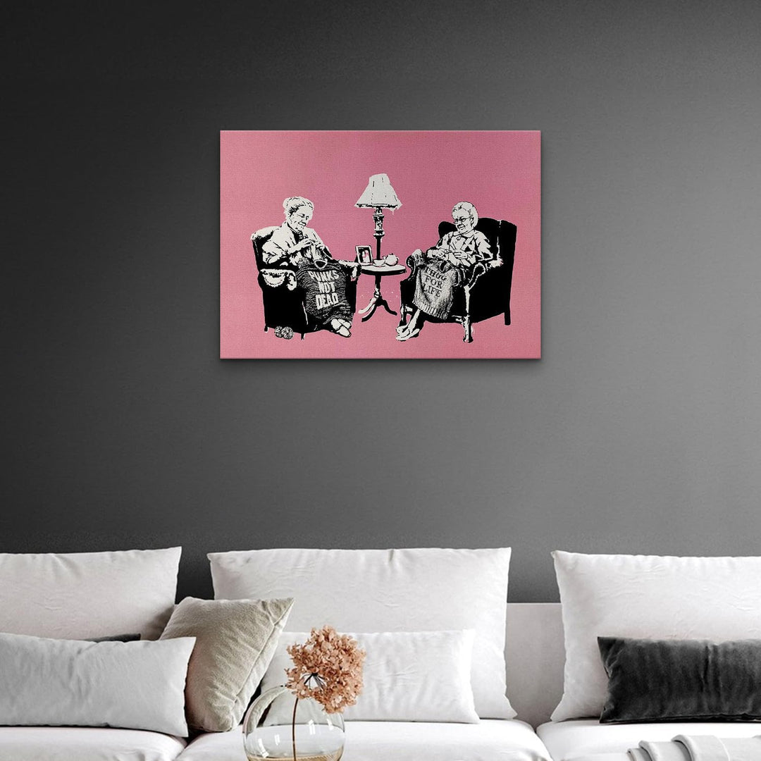 Giallobus - Gemälde - Banksy - - Standardleinwand - 100x70-24 - Nonne - Bereit zum Aufhängen - Moder