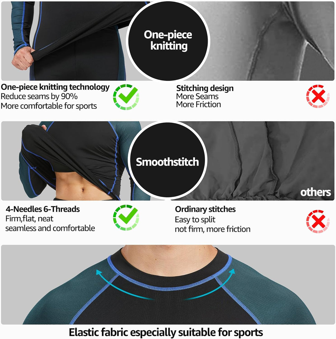 UNIQUEBELLA Thermo Unterwäsche Set, Funktionswäsche Herren Skiunterwäsche Winter Suit Ski Thermo-Unt