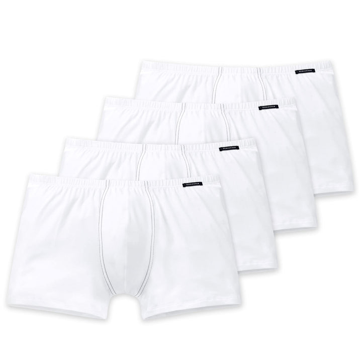 Schiesser Herren 2 PACK Boxershorts mit weichem Bund - Essentials S 4 X Weiss, S 4 X Weiss