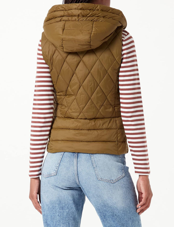 s.Oliver Damen 120.12.208.16.155.2120485 Weste ärmellos 38 Khaki/Oliv, 38 Khaki/Oliv