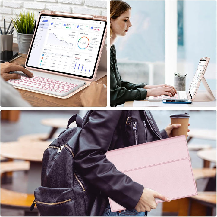 IVEOPPE Tastatur für iPad Pro 12,9 Zoll, Hülle mit Tastatur für ipad Pro 6./5./4./3. Generation, Blu