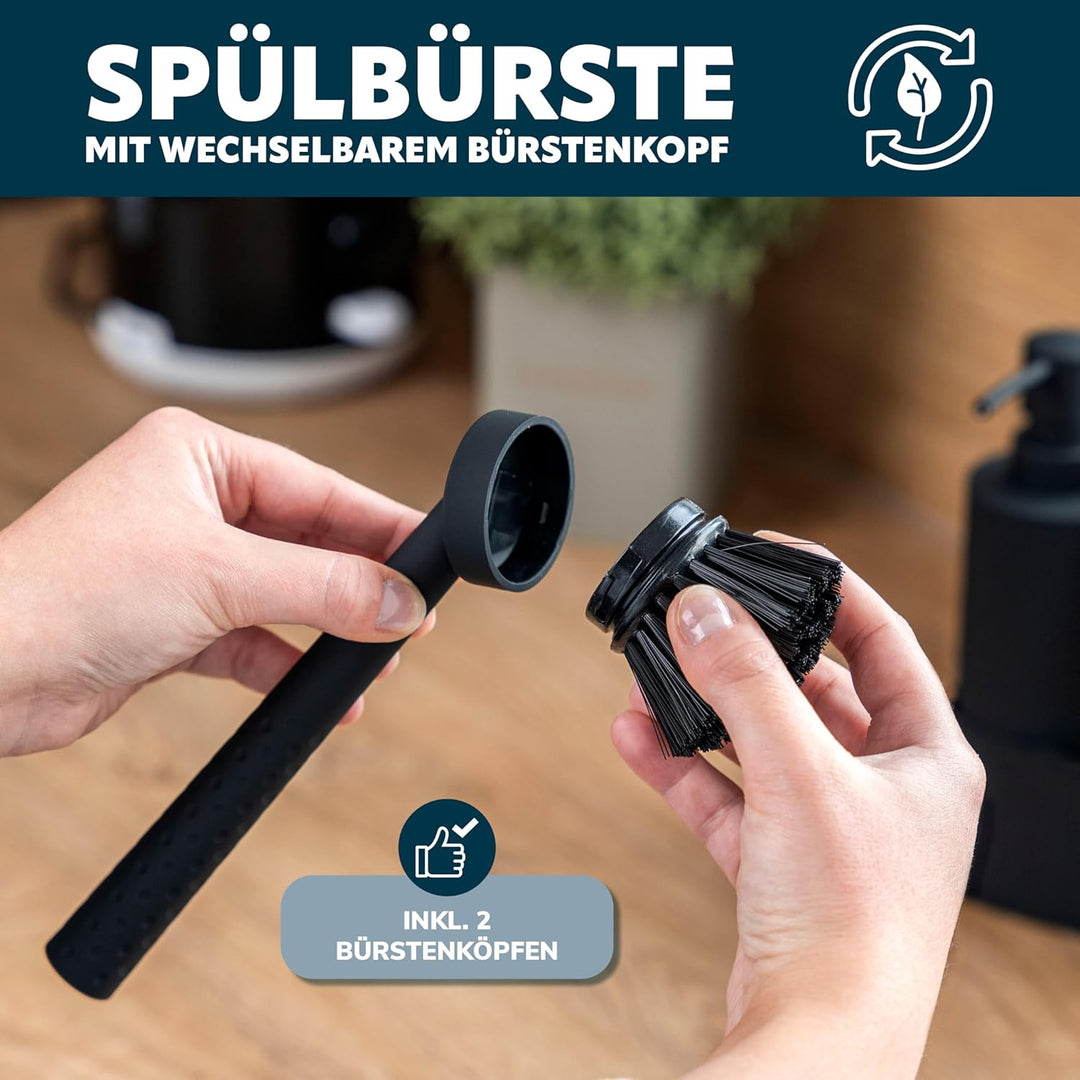 eluno Spülbecken Organizer mit Soft-Touch Oberfläche für Küche & Bad, Spülutensilienhalter inkl. Sei