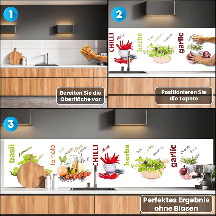 DIMEX Küchenrückwand Folie selbstklebend GEWÜRZ | Klebefolie - Dekofolie - Spritzschutz für Küche |