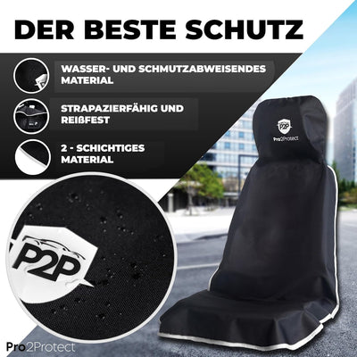 Pro2Protect [ Test SEHR GUT Autositzschoner Vordersitze | WASSERDICHT | 2er Set | Autositzbezüge,Sit