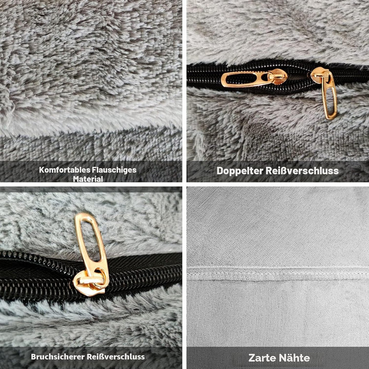 YudouTech Sitzsack Stuhl Abdeckung (nur Abdeckung, Keine Füllung),Grosser runder weicher Flauschiger