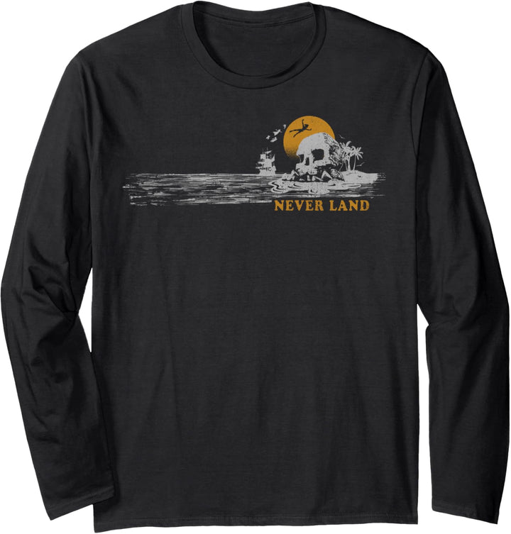 Disney Peter Pan Skull Rock Never Land Sunset Langarmshirt