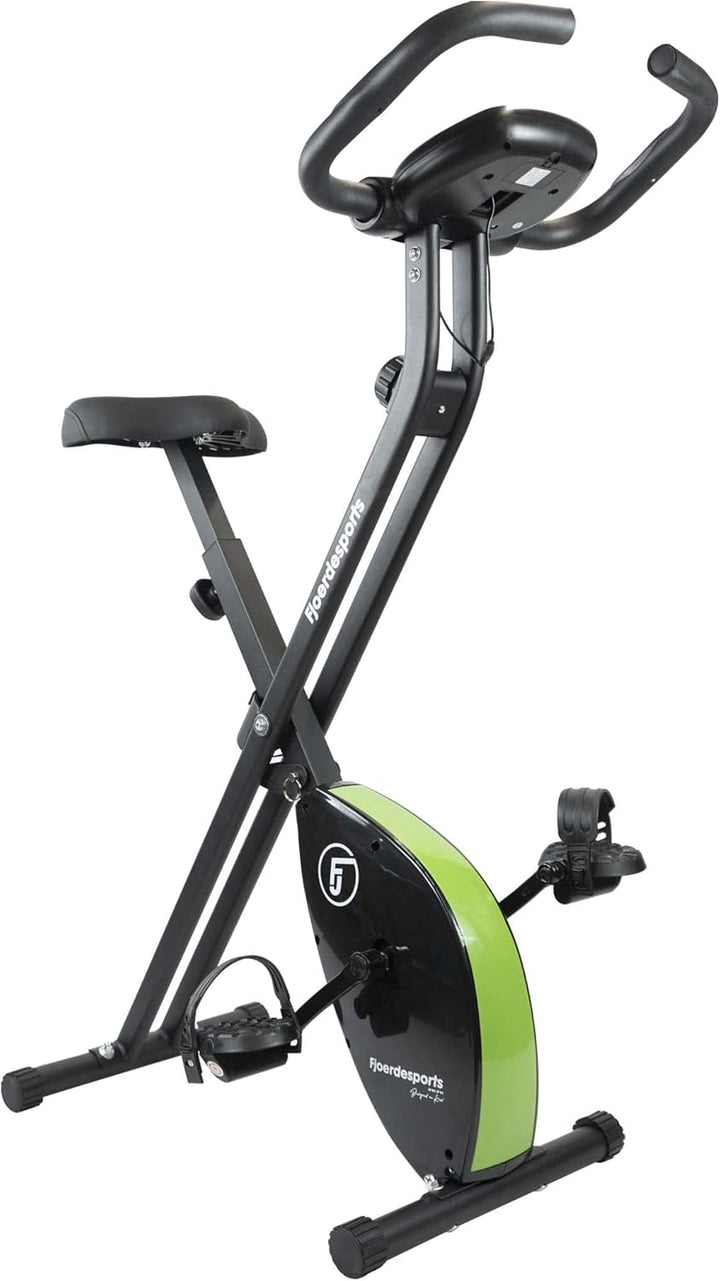 Fjoerdesports faltbarer Fahrradtrainer, Heimtrainer, Fitnessfahrrad LCD Trainingscomputer, klappbare