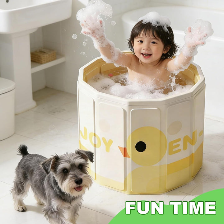 Faltbare badewanne Kinder, tragbare Badewanne, grosse Kleinkinderbadewanne für Baby von 0-5 Jahren,