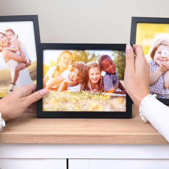 PHOTOLINI Bilderrahmen 15x20 Schwarz, 10er Set Bilderrahmen 20x15 Holz MDF, Picture Frame mit Acrylg