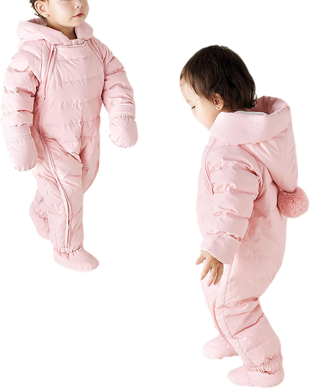 Baby Winter Overall Mit Kapuze Schneeanzüge Strampler Jungen Mädchen Spielanzug für 3-24 Monate 3-6