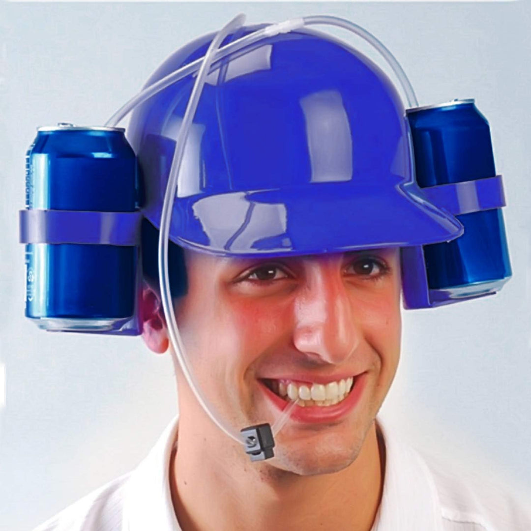 Novelty Place Trinkhelm mit verstellbarem Dosenhalter und Strohhalm für Bier und andere Getränke – d