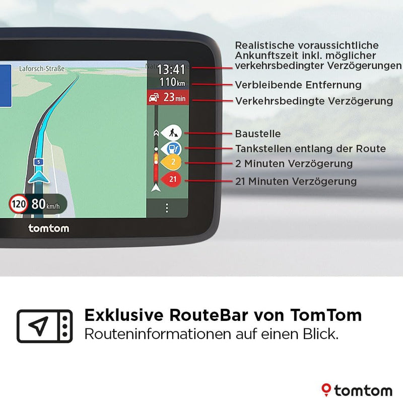 TomTom Pkw-Navi GO Classic 2nd (5 Zoll, Stauvermeidung Dank TomTom Traffic, Karten-Updates Europa in