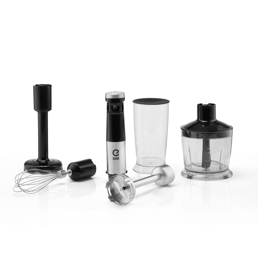 EUREL TRENDLine MP74 Stabmixer Set – Kabelloser Pürierstab mit 150W DC-Motor, 5 Geschwindigkeiten, S