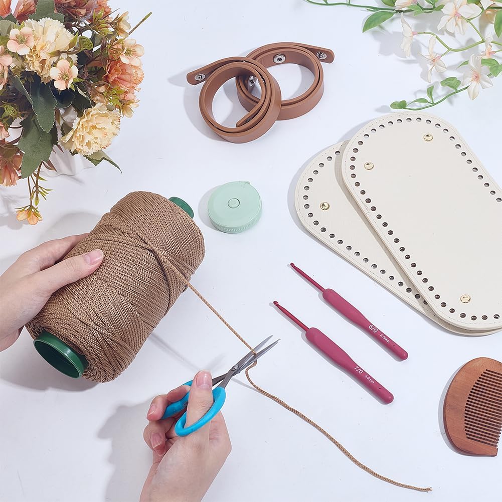 ORIGACH Ausgehöhlte Blumen Häkelset Für Anfänger, DIY Handtasche Starter Häkelset Für Erwachsene Mit