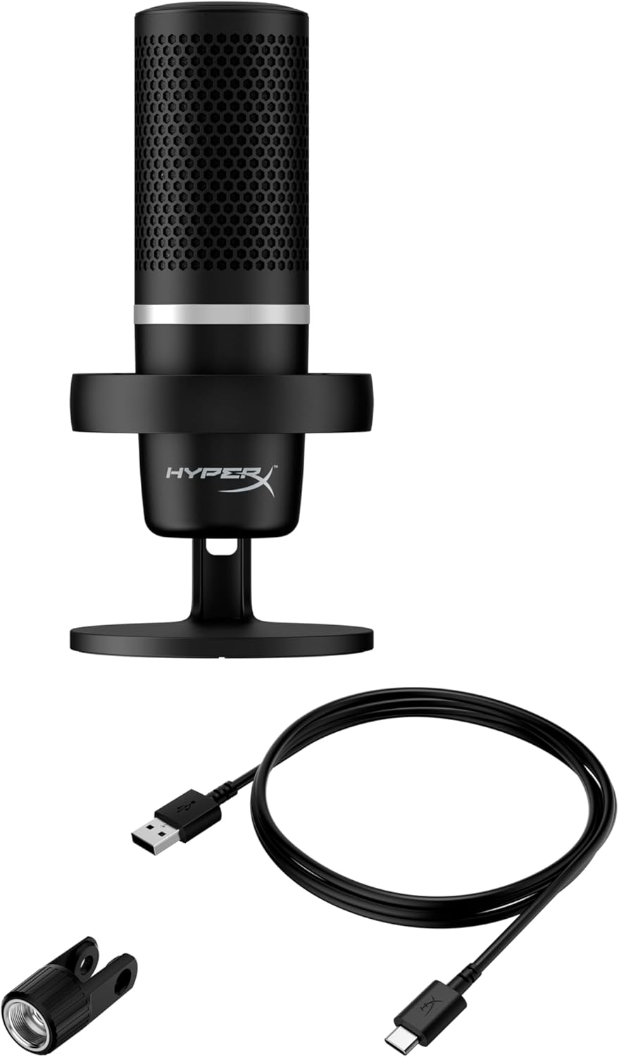 HyperX DuoCast - USB-Kondensatormikrofon - RGB-Beleuchtung, Integrierter Pop-Filter, Flache Mikrofon