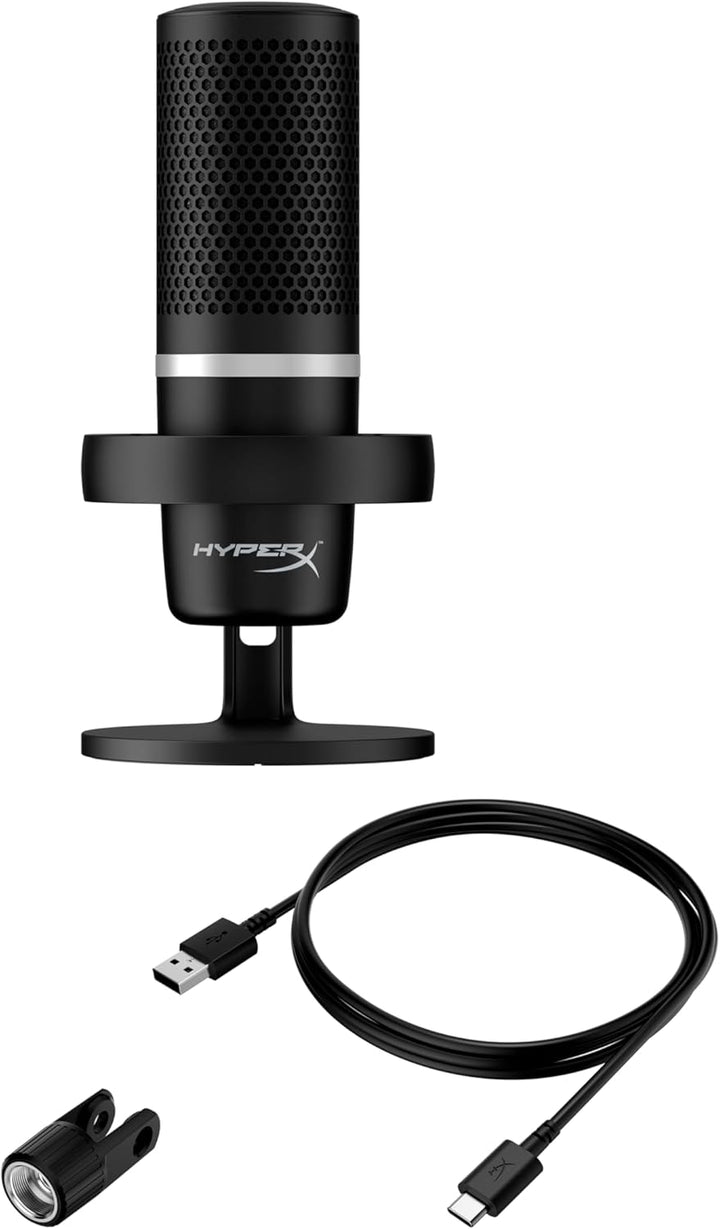 HyperX DuoCast - USB-Kondensatormikrofon - RGB-Beleuchtung, Integrierter Pop-Filter, Flache Mikrofon