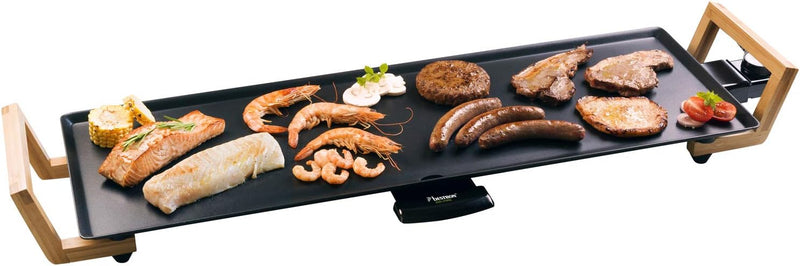 Bestron elektrischer Tischgrill, XL Teppanyaki Grillplatte im Asia Design, Grillspass für 6 Personen