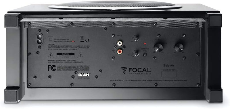 Focal Sub Air Subwoofer (High-Gloss-Optik, Funkverbindung, an der Wand montierbar) schwarz