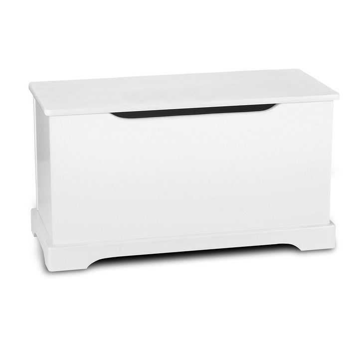 Leomark Kindertruhenbank Weiss aus Holz, Kinderbank Sitzbank Spielzeugtruhe, Weiss