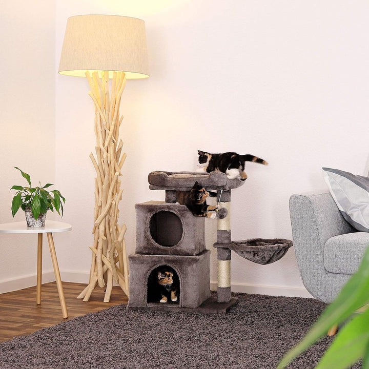 lionto Kratzbaum Kletterbaum Katzenkratzbaum Katzenbaum Höhe 70 cm, dunkelgrau, dunkelgrau