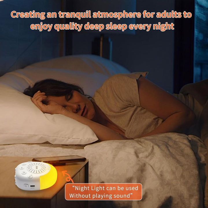 AIEK Baby White Noise Machine, 30 beruhigende Schlafgeräusche, 5 Farben Baby Nachtlicht Timer, Schla