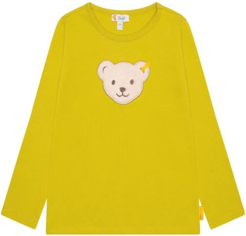 Steiff Unisex Kinder T Langarm Teddykopf mit Squeezer Shirt 92 Apple Green, 92 Apple Green