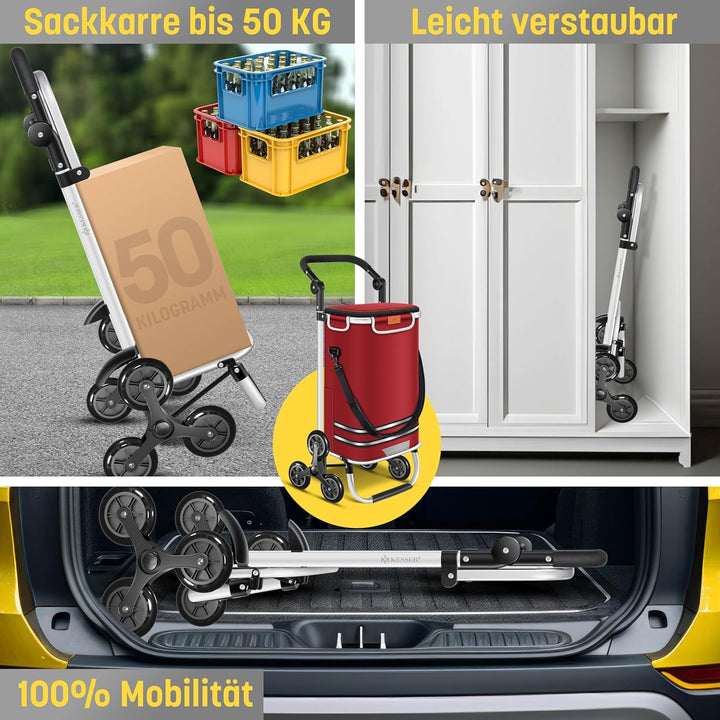 KESSER® Einkaufstrolley Treppensteiger mit Kühlfach klappbar mit 56L Kapazität und belastbar bis 50k