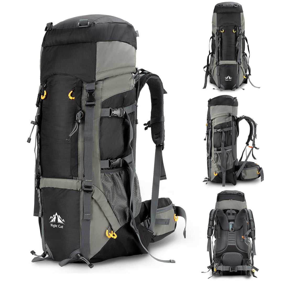 Night Cat Wanderrucksack 70L 90L Rucksack: Trekkingrucksack Reiserucksack Herren Damen Atmungsaktiv