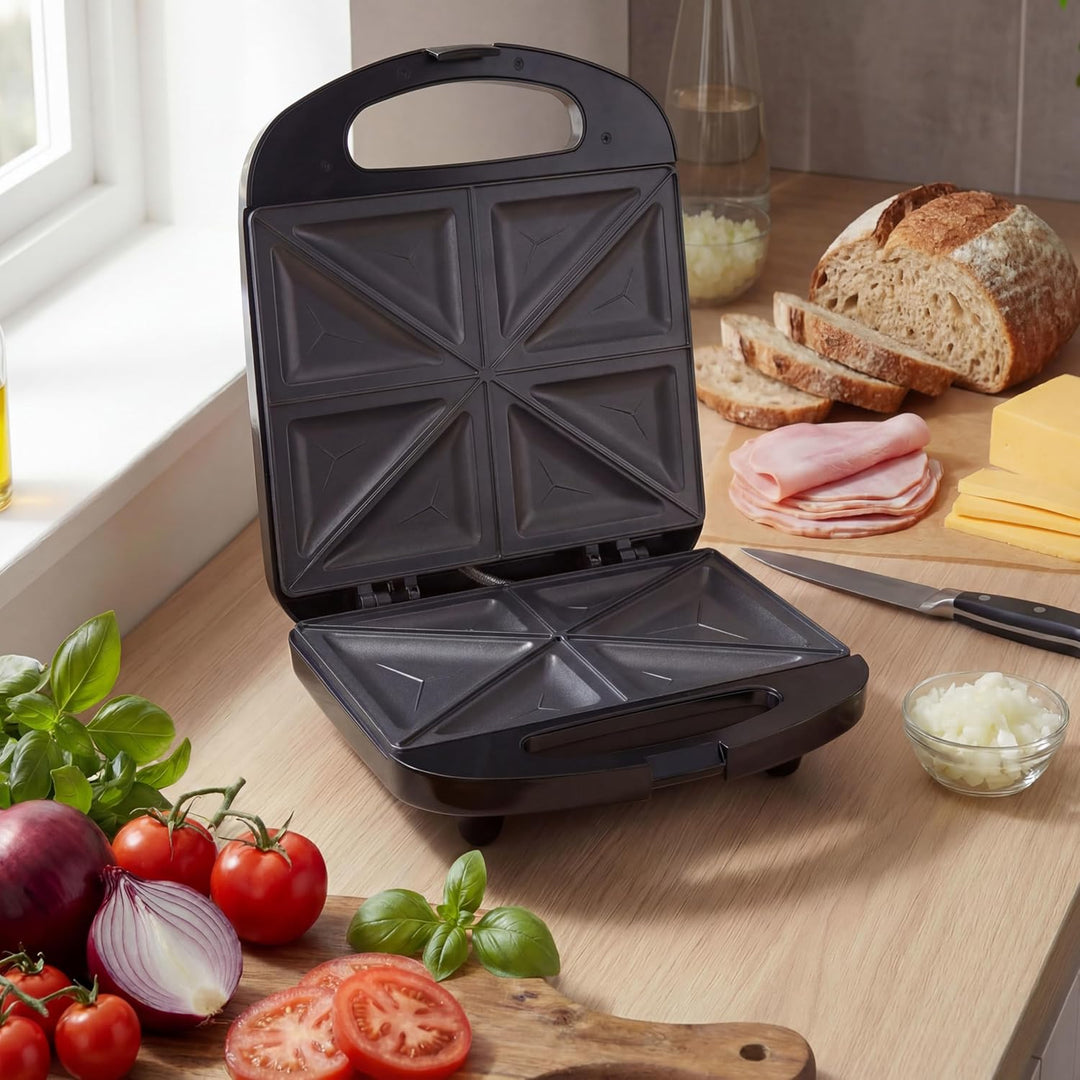 Progress Sandwich-Toaster – Antihaftbeschichteter Toastie-Maker, Bereitet 4 getoastete Sandwiches, 4