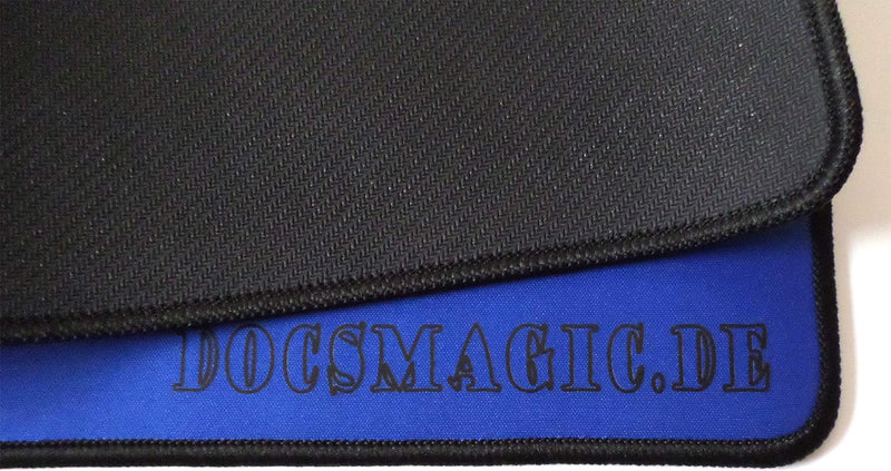 docsmagic.de 5 x Premium Playmat Blue - 60 x 34 cm Stitched 3mm - Spielmatte Blau 5 x Spielmatte Bla