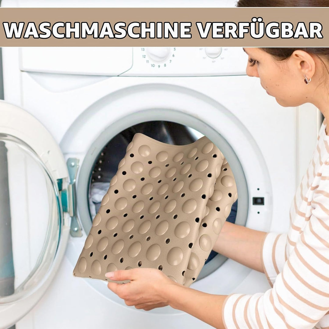 Gross Duschmatte rutschfest 60x90cm: Weich TPE Duscheinlage mit Ablauflöchern und Saugnäpfen - Antir