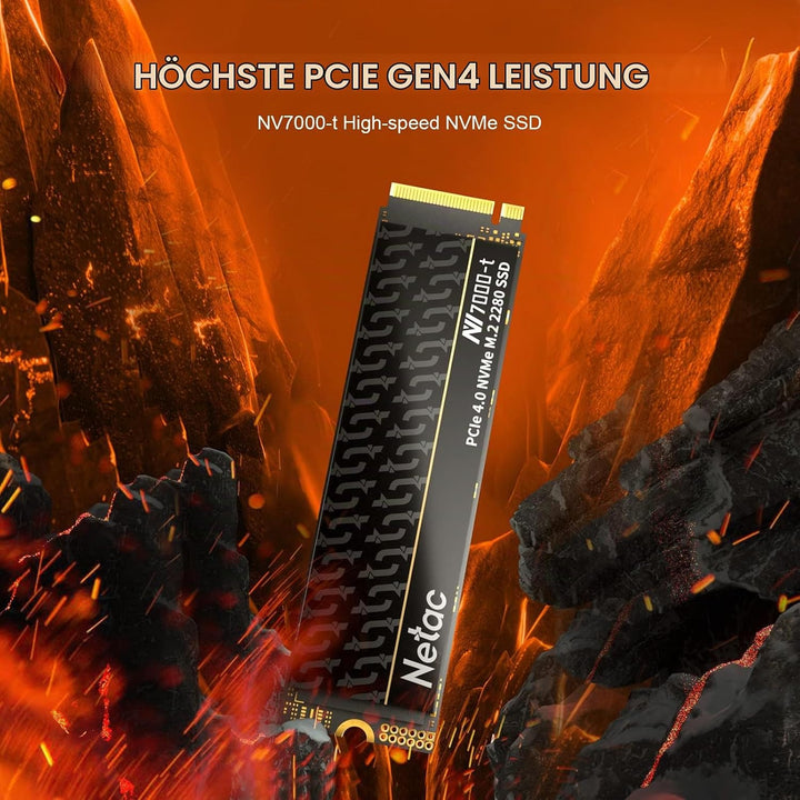 Netac NV7000-t 1TB M.2 NVMe Gen 4, Interne SSD 7300 MB/s Lesen, PCIe 4.0 X4, Internes Solid State La