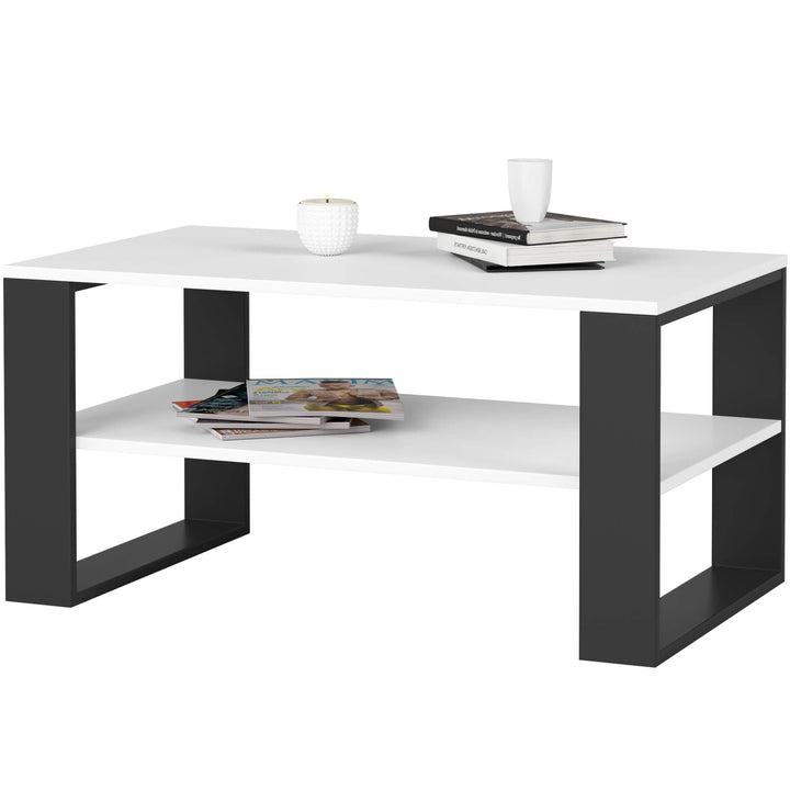 AKORD Couchtisch Holz Alex mit einem Regal, 92x45x53cm, Für Wohnzimmer, Schlafzimmer Schrank, Minima