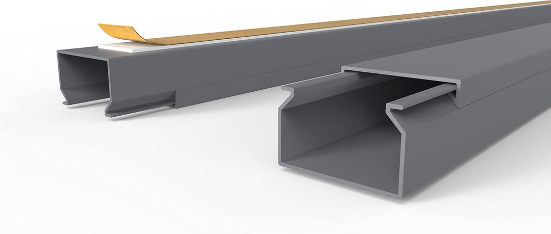 Kabelkanal Selbstklebend Pro mit Schaumklebeband, Kabelschacht 50m 25x16mm - 50x1m, Gray - Grau 50m