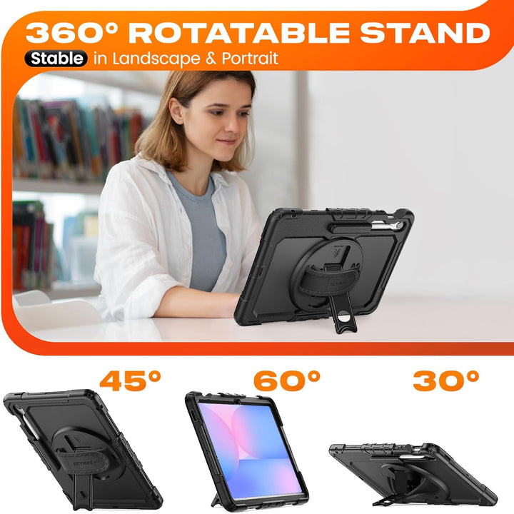 SEYMAC stock Hülle für Samsung Galaxy Tab S10 FE+ Plus 13,1 Zoll, Stossfeste Hülle mit Displayschutz