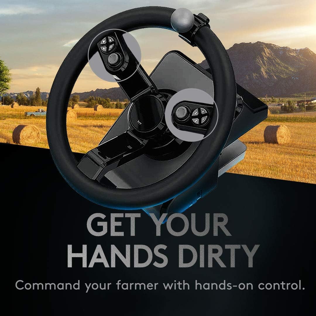 Logitech G Saitek Farm Sim Controller, Farming Simulator Bundle bestehend aus Lenkrad, Steuerkonsole