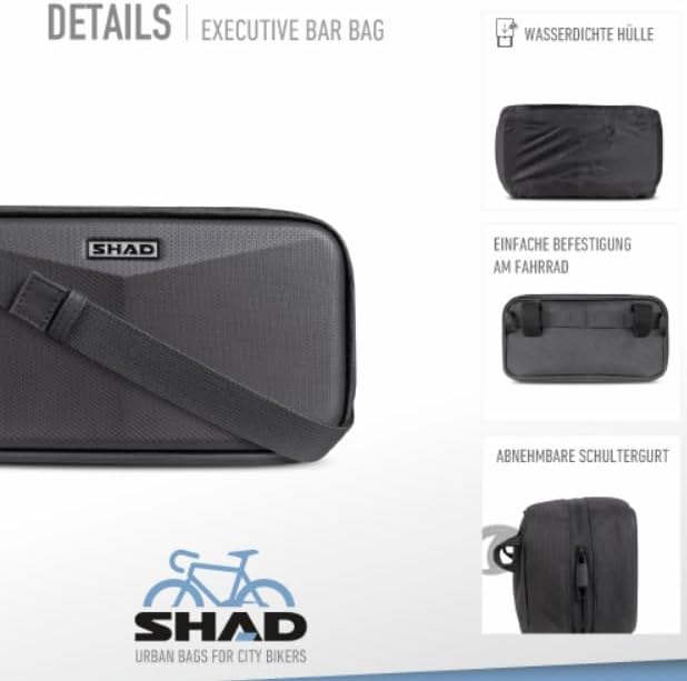 SHAD Bikes - fahrradtasche Lenker klein Executive Bar Bag 3L - Lenkertasche Fahrrad Klein Wasserdich