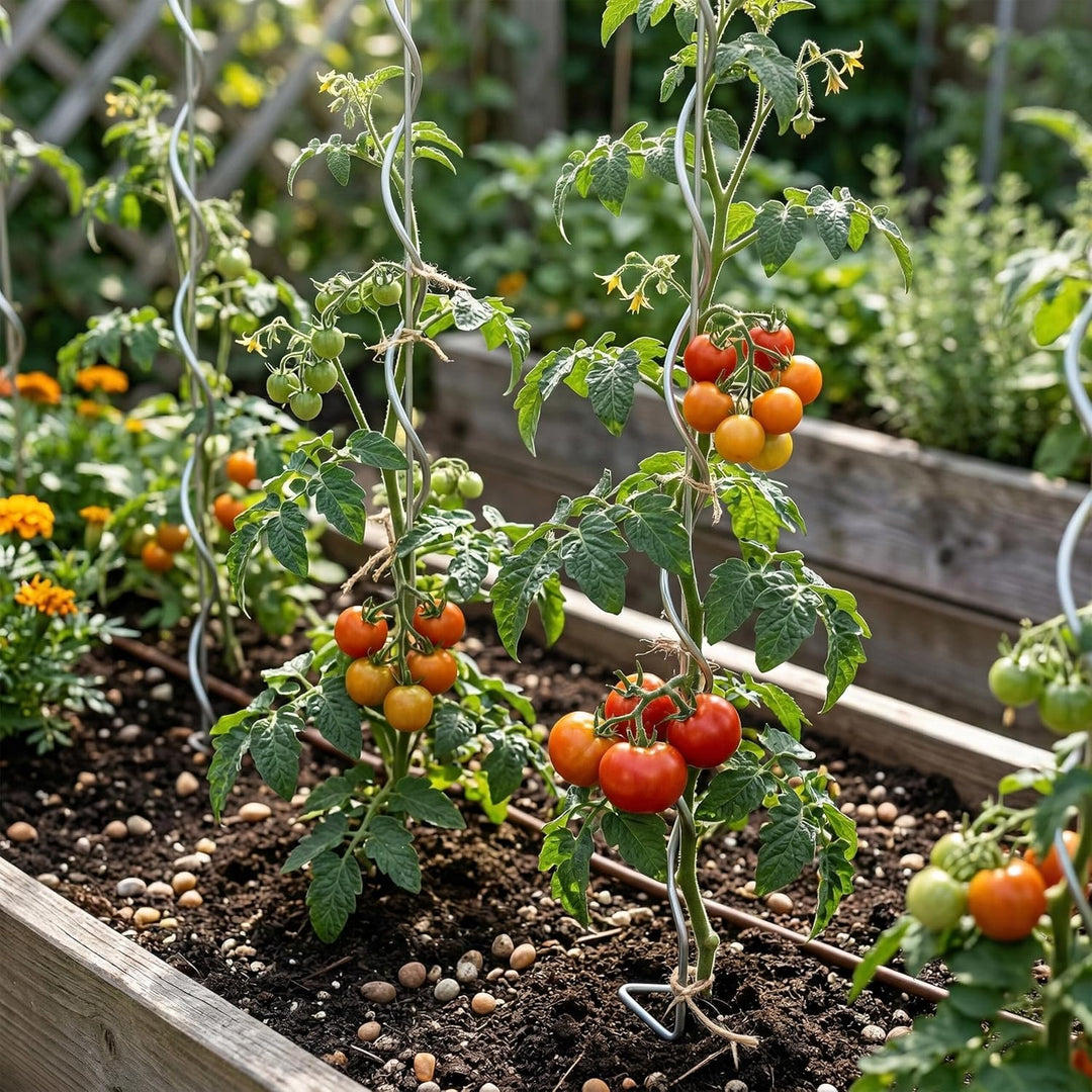 Relaxdays Tomaten Spiralstab, 20er Set, Höhe: 150 cm, Ø 5 mm, verzinktes Metall, Tomatenstäbe, Tomat