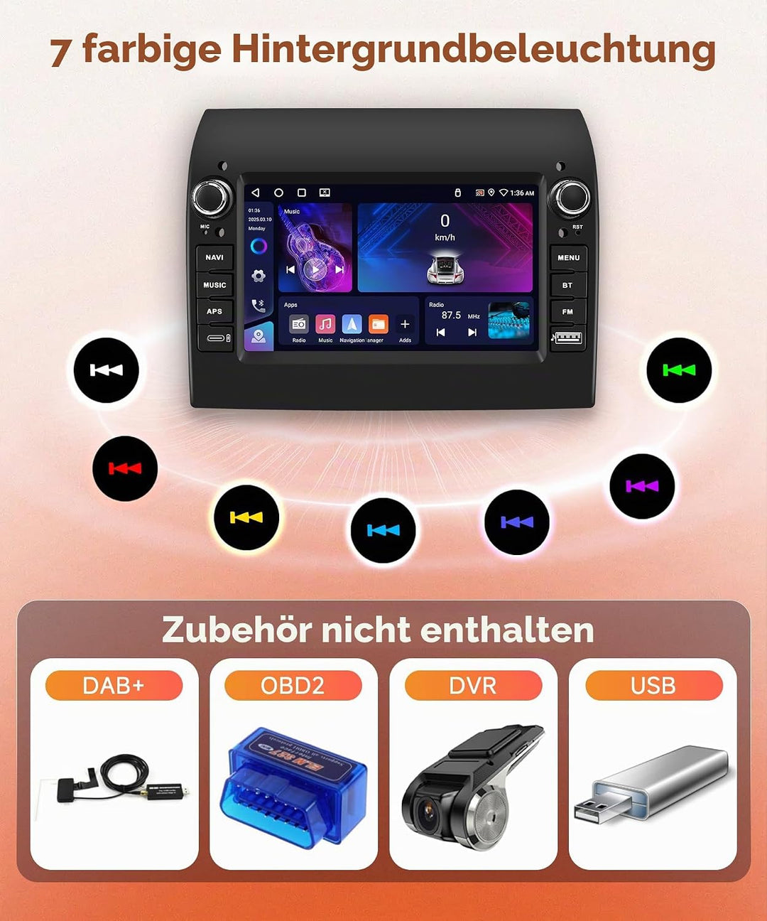 4G+64G Android Autoradio für FIAT Ducato 2008-2015/Peugeot Boxer 2/Citroen Jumper 2011-2015 Wireless