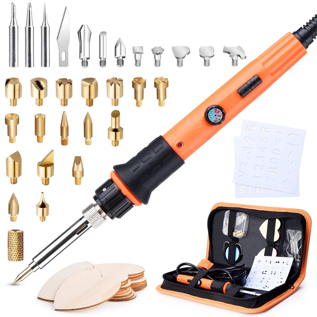 Brandmalerei Lötkolben Set, Brandmalkolben Set Temperatur Einstellbar 220~480 ℃ für Holz Leder Brenn