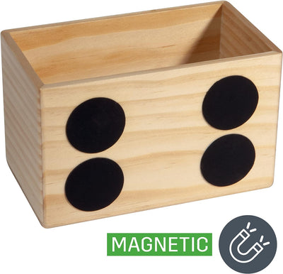 SIGEL BA401 magnetische Aufbewahrungsbox, beige, 13 x 8 cm, Massivholz Pinie, für Whiteboards und Gl